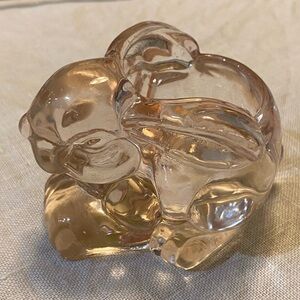 Indiana Glass Pink Bunny/Rabbit /Votive Candle Holder